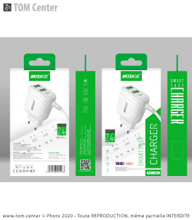 CHARGEUR SECTEUR MODEMCAT MTC-005 2XUSB + CABLE MICRO 2.4A