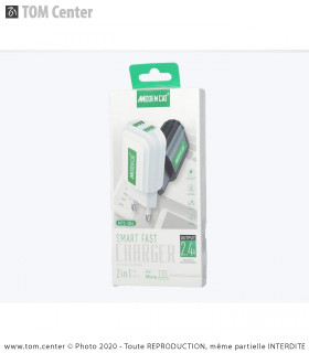 CHARGEUR SECTEUR MODEMCAT MTC-004 2XUSB + CABLE MICRO 2.4A