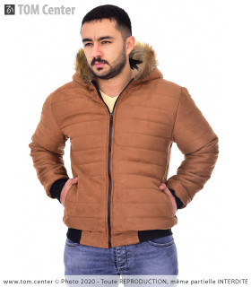 Doudoune en Daim - Capuche avec Fourrure